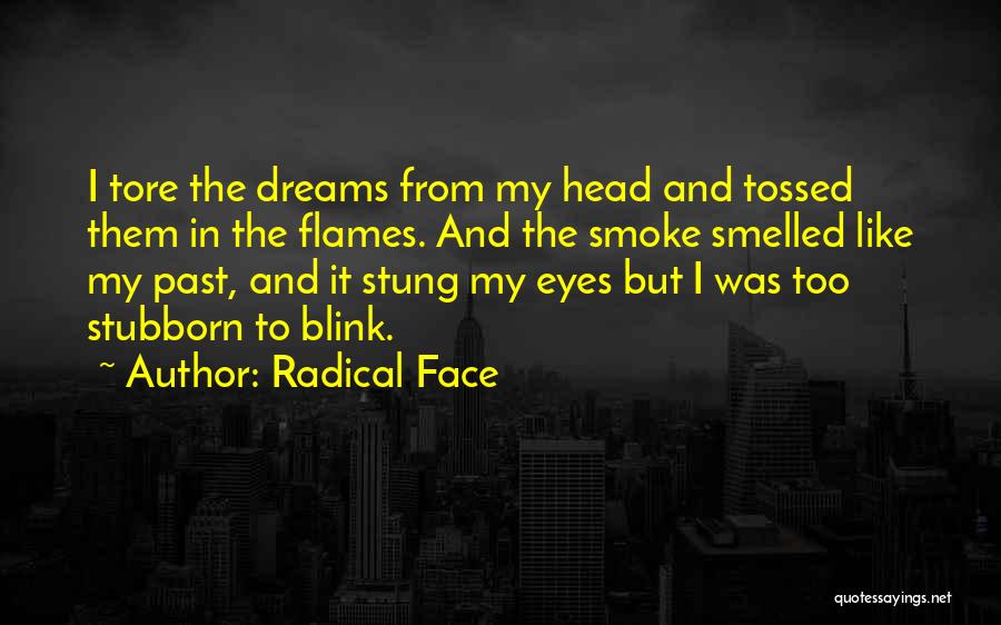 Radical Face Quotes: I Tore The Dreams From My Head And Tossed Them In The Flames. And The Smoke Smelled Like My Past,