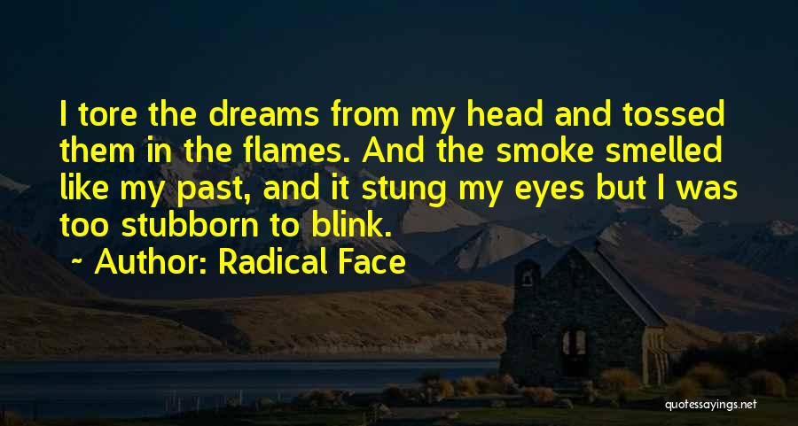 Radical Face Quotes: I Tore The Dreams From My Head And Tossed Them In The Flames. And The Smoke Smelled Like My Past,