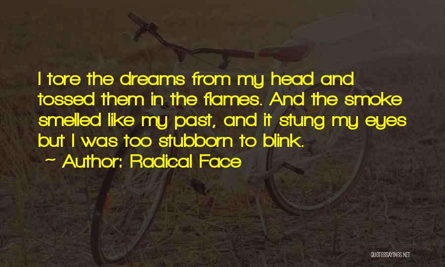 Radical Face Quotes: I Tore The Dreams From My Head And Tossed Them In The Flames. And The Smoke Smelled Like My Past,