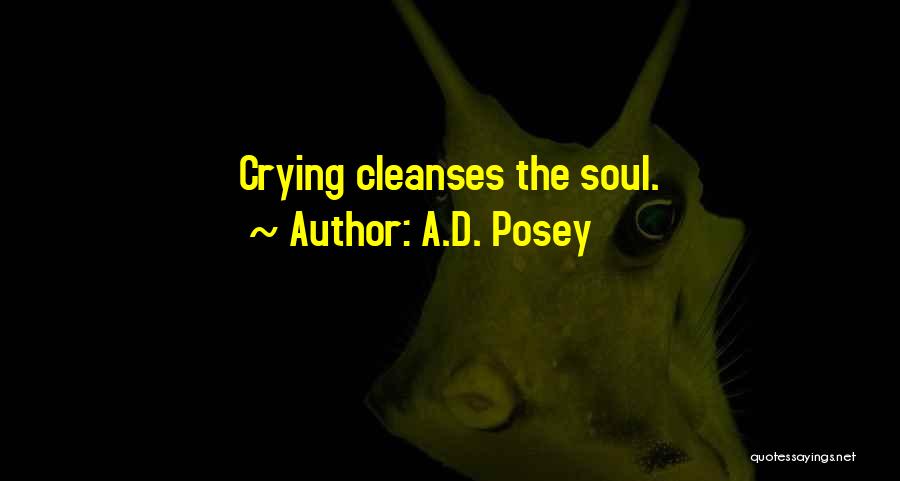 A.D. Posey Quotes: Crying Cleanses The Soul.