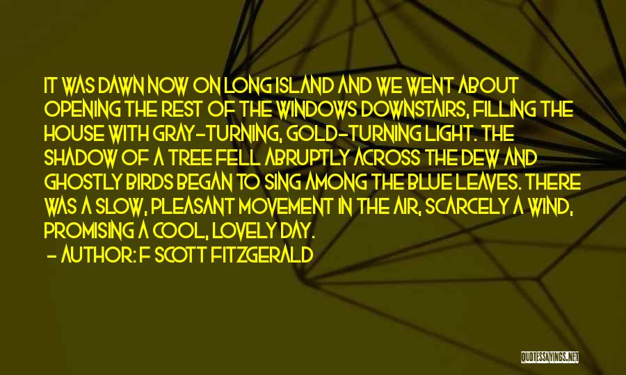 F Scott Fitzgerald Quotes: It Was Dawn Now On Long Island And We Went About Opening The Rest Of The Windows Downstairs, Filling The