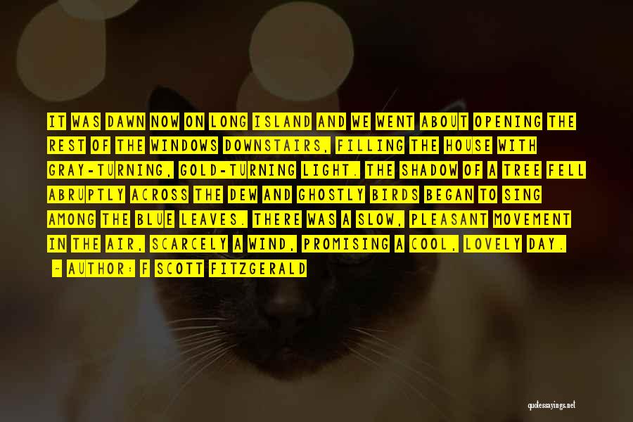 F Scott Fitzgerald Quotes: It Was Dawn Now On Long Island And We Went About Opening The Rest Of The Windows Downstairs, Filling The