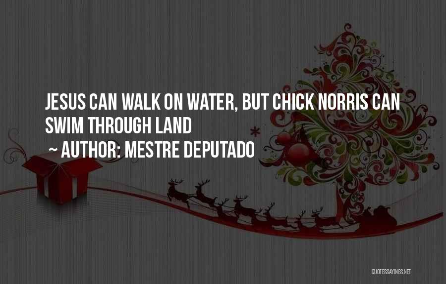 Mestre Deputado Quotes: Jesus Can Walk On Water, But Chick Norris Can Swim Through Land