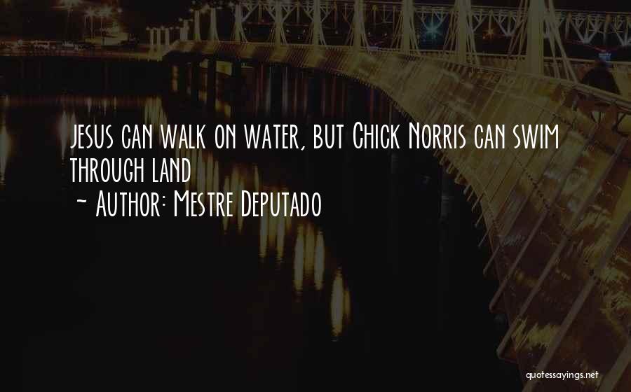 Mestre Deputado Quotes: Jesus Can Walk On Water, But Chick Norris Can Swim Through Land
