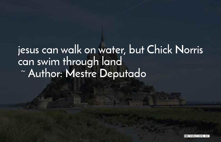 Mestre Deputado Quotes: Jesus Can Walk On Water, But Chick Norris Can Swim Through Land