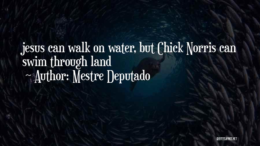 Mestre Deputado Quotes: Jesus Can Walk On Water, But Chick Norris Can Swim Through Land