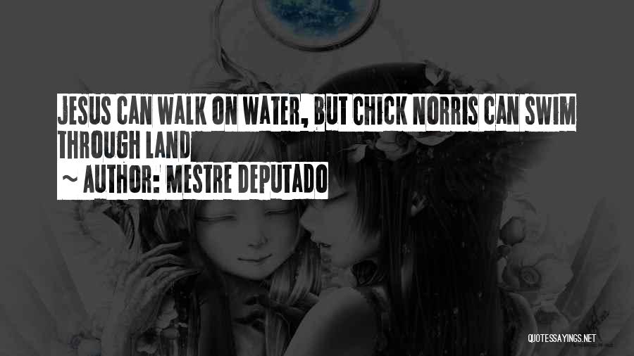 Mestre Deputado Quotes: Jesus Can Walk On Water, But Chick Norris Can Swim Through Land