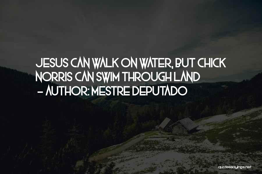 Mestre Deputado Quotes: Jesus Can Walk On Water, But Chick Norris Can Swim Through Land