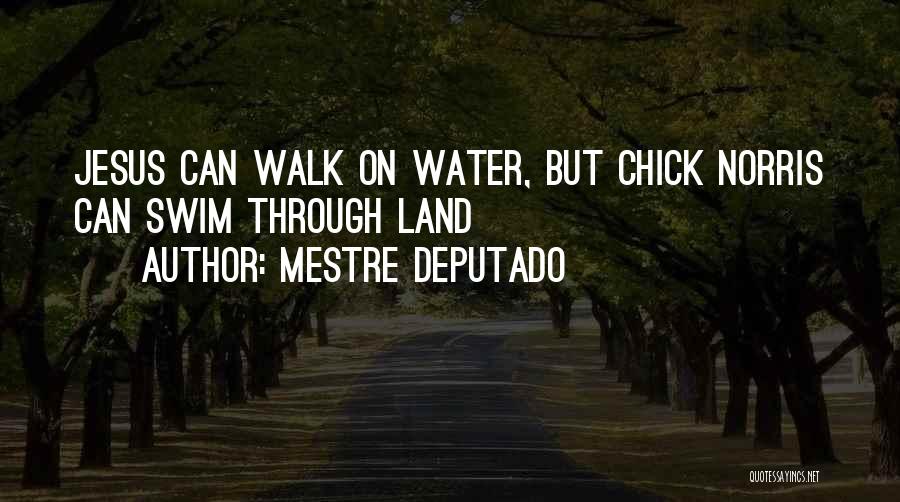 Mestre Deputado Quotes: Jesus Can Walk On Water, But Chick Norris Can Swim Through Land