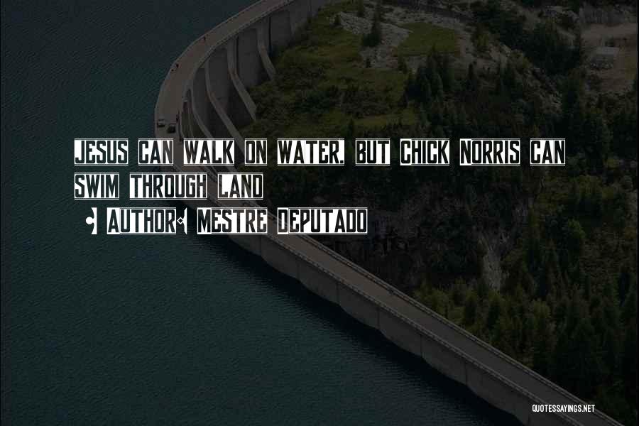 Mestre Deputado Quotes: Jesus Can Walk On Water, But Chick Norris Can Swim Through Land