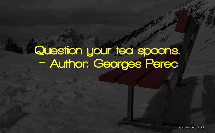 Georges Perec Quotes: Question Your Tea Spoons.