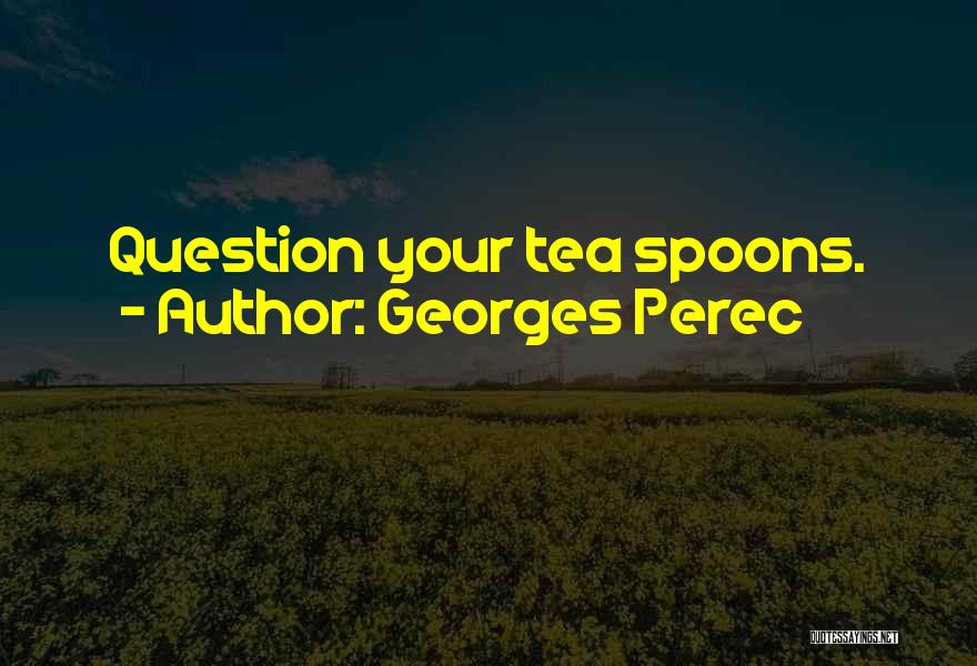 Georges Perec Quotes: Question Your Tea Spoons.