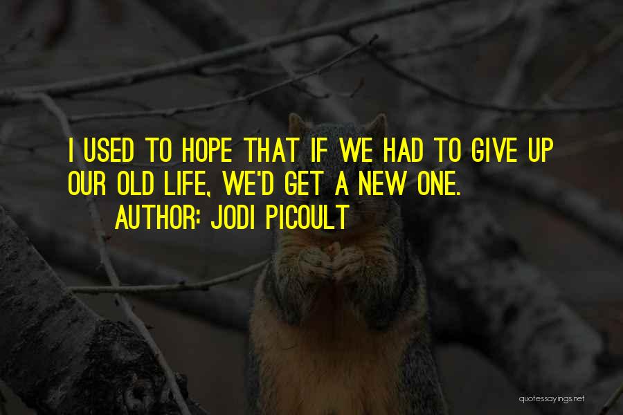 Jodi Picoult Quotes: I Used To Hope That If We Had To Give Up Our Old Life, We'd Get A New One.