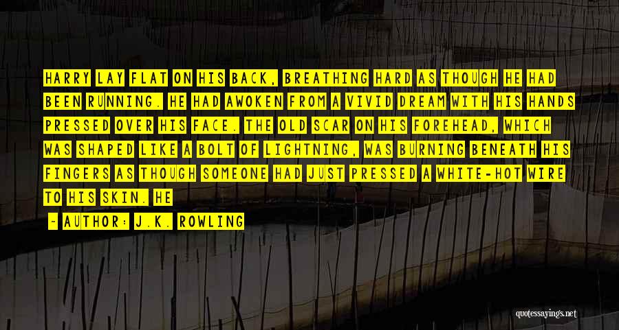J.K. Rowling Quotes: Harry Lay Flat On His Back, Breathing Hard As Though He Had Been Running. He Had Awoken From A Vivid