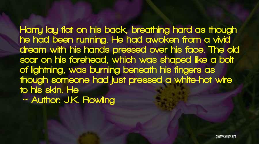 J.K. Rowling Quotes: Harry Lay Flat On His Back, Breathing Hard As Though He Had Been Running. He Had Awoken From A Vivid