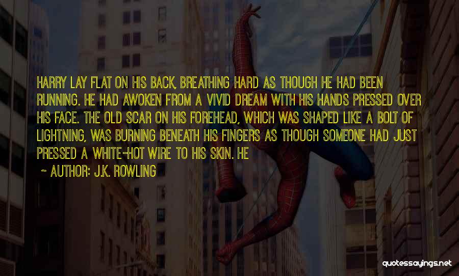J.K. Rowling Quotes: Harry Lay Flat On His Back, Breathing Hard As Though He Had Been Running. He Had Awoken From A Vivid