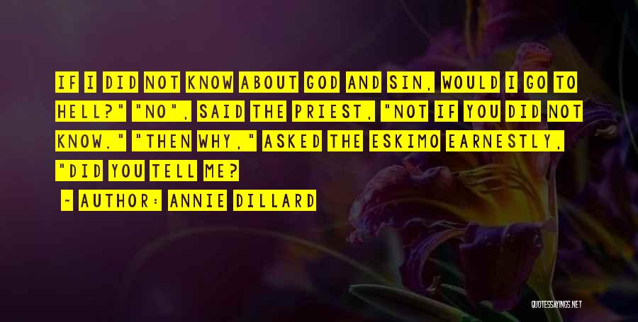 Annie Dillard Quotes: If I Did Not Know About God And Sin, Would I Go To Hell? No, Said The Priest, Not If