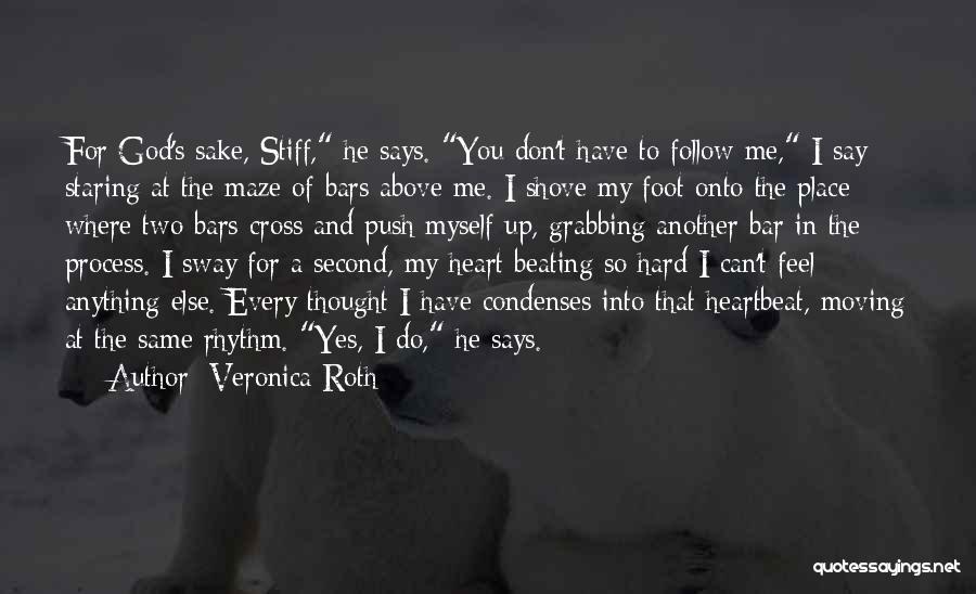 Veronica Roth Quotes: For God's Sake, Stiff, He Says. You Don't Have To Follow Me, I Say Staring At The Maze Of Bars