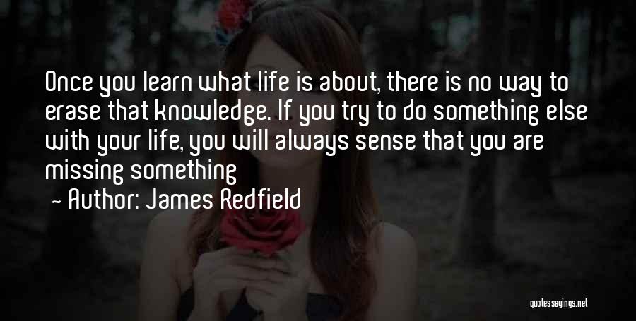 James Redfield Quotes: Once You Learn What Life Is About, There Is No Way To Erase That Knowledge. If You Try To Do