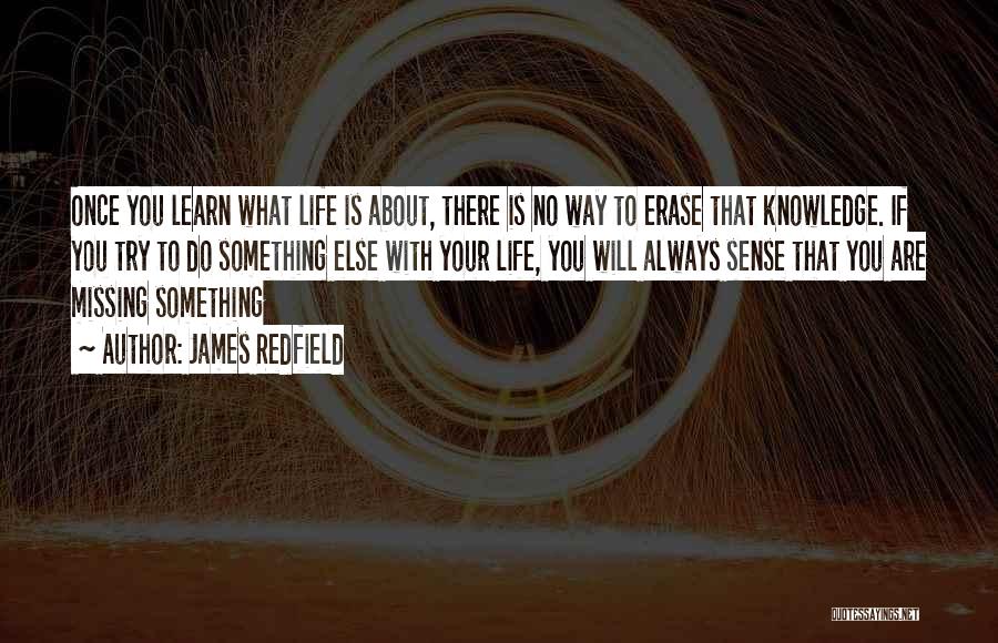 James Redfield Quotes: Once You Learn What Life Is About, There Is No Way To Erase That Knowledge. If You Try To Do