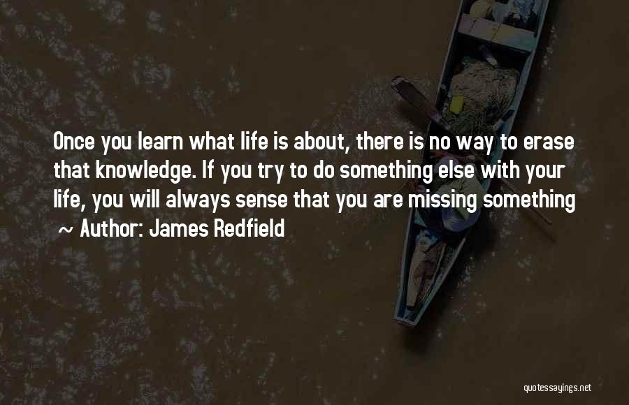 James Redfield Quotes: Once You Learn What Life Is About, There Is No Way To Erase That Knowledge. If You Try To Do