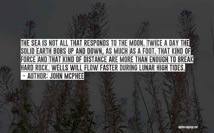 John McPhee Quotes: The Sea Is Not All That Responds To The Moon. Twice A Day The Solid Earth Bobs Up And Down,