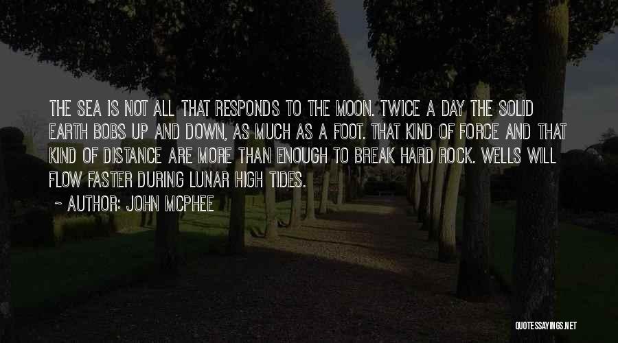 John McPhee Quotes: The Sea Is Not All That Responds To The Moon. Twice A Day The Solid Earth Bobs Up And Down,