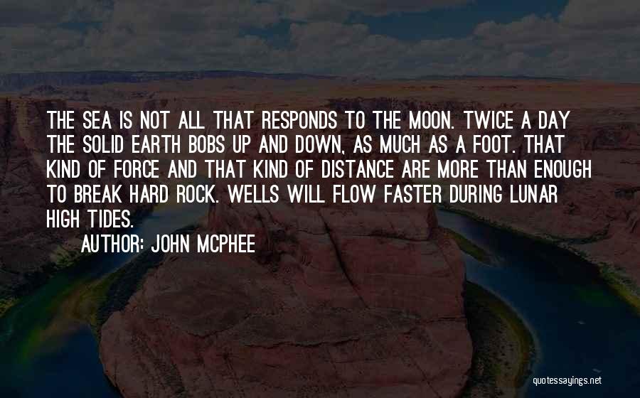 John McPhee Quotes: The Sea Is Not All That Responds To The Moon. Twice A Day The Solid Earth Bobs Up And Down,