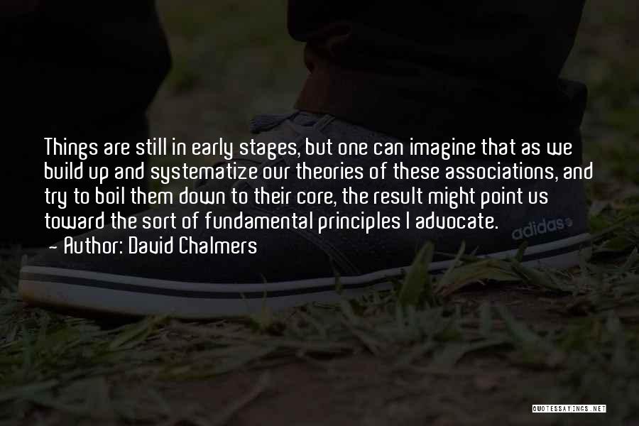 David Chalmers Quotes: Things Are Still In Early Stages, But One Can Imagine That As We Build Up And Systematize Our Theories Of