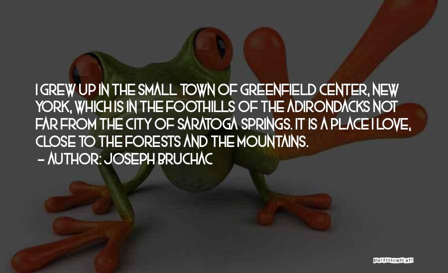 Joseph Bruchac Quotes: I Grew Up In The Small Town Of Greenfield Center, New York, Which Is In The Foothills Of The Adirondacks