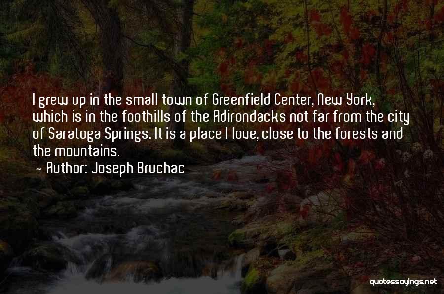 Joseph Bruchac Quotes: I Grew Up In The Small Town Of Greenfield Center, New York, Which Is In The Foothills Of The Adirondacks