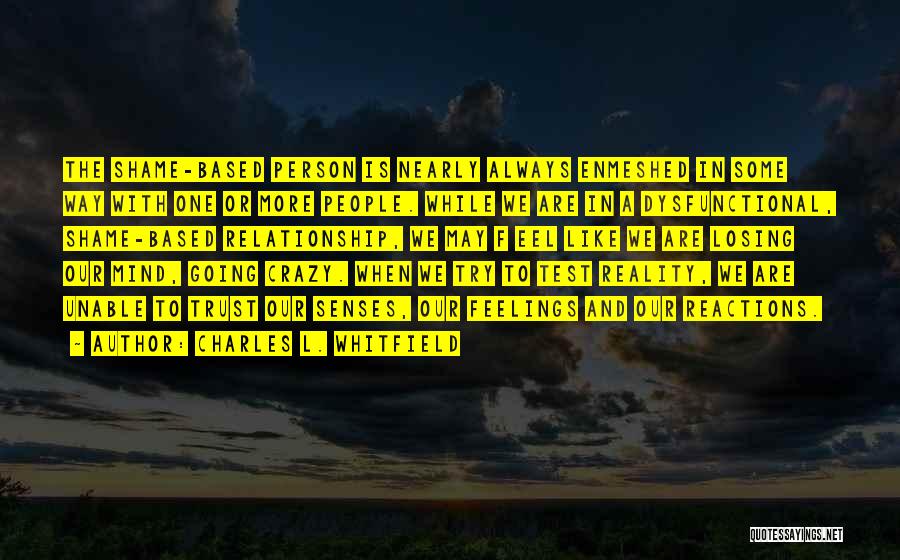 Charles L. Whitfield Quotes: The Shame-based Person Is Nearly Always Enmeshed In Some Way With One Or More People. While We Are In A