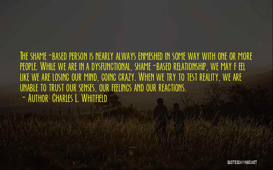 Charles L. Whitfield Quotes: The Shame-based Person Is Nearly Always Enmeshed In Some Way With One Or More People. While We Are In A