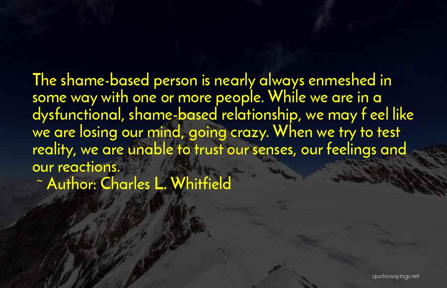 Charles L. Whitfield Quotes: The Shame-based Person Is Nearly Always Enmeshed In Some Way With One Or More People. While We Are In A