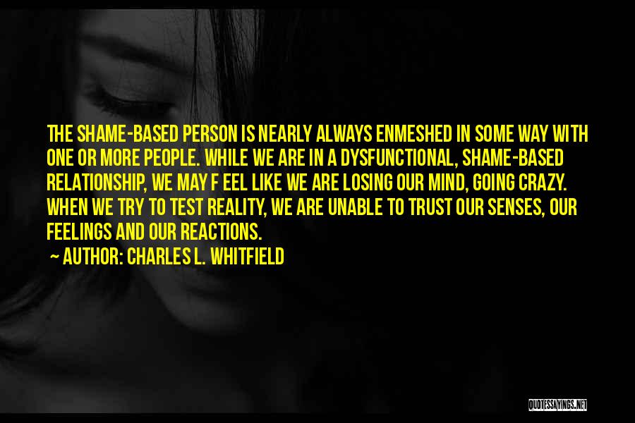 Charles L. Whitfield Quotes: The Shame-based Person Is Nearly Always Enmeshed In Some Way With One Or More People. While We Are In A