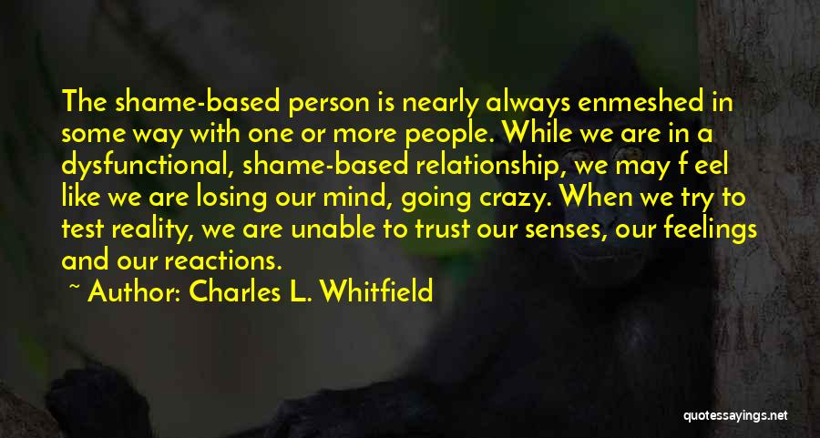 Charles L. Whitfield Quotes: The Shame-based Person Is Nearly Always Enmeshed In Some Way With One Or More People. While We Are In A