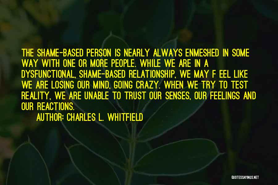 Charles L. Whitfield Quotes: The Shame-based Person Is Nearly Always Enmeshed In Some Way With One Or More People. While We Are In A