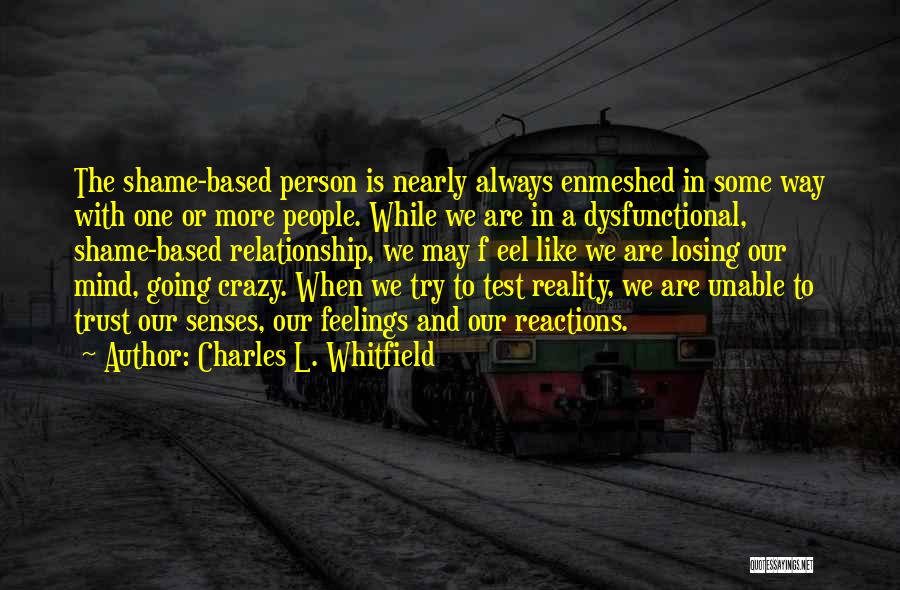 Charles L. Whitfield Quotes: The Shame-based Person Is Nearly Always Enmeshed In Some Way With One Or More People. While We Are In A