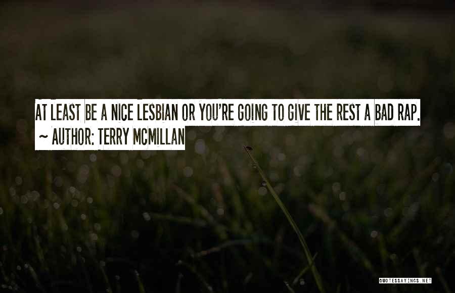Terry McMillan Quotes: At Least Be A Nice Lesbian Or You're Going To Give The Rest A Bad Rap.