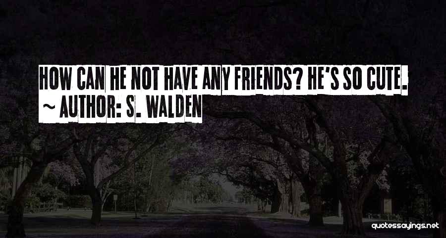 S. Walden Quotes: How Can He Not Have Any Friends? He's So Cute.
