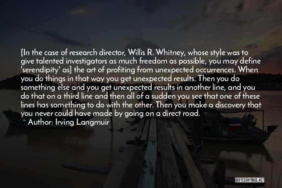 Irving Langmuir Quotes: [in The Case Of Research Director, Willis R. Whitney, Whose Style Was To Give Talented Investigators As Much Freedom As