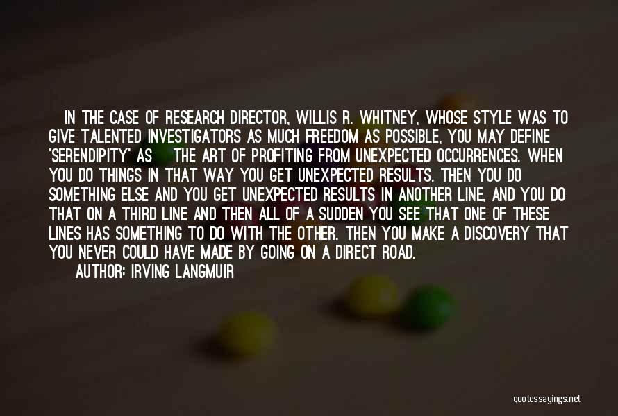 Irving Langmuir Quotes: [in The Case Of Research Director, Willis R. Whitney, Whose Style Was To Give Talented Investigators As Much Freedom As