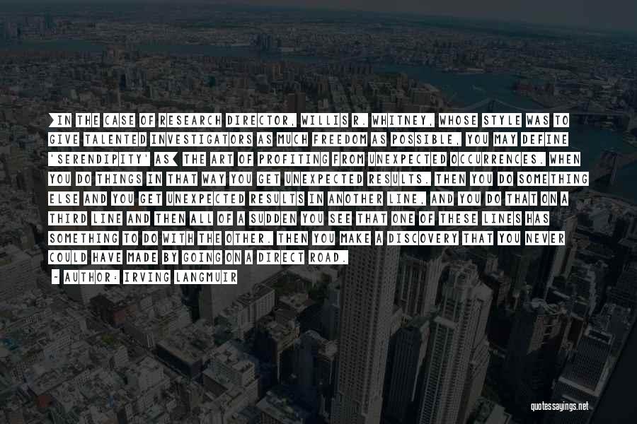 Irving Langmuir Quotes: [in The Case Of Research Director, Willis R. Whitney, Whose Style Was To Give Talented Investigators As Much Freedom As