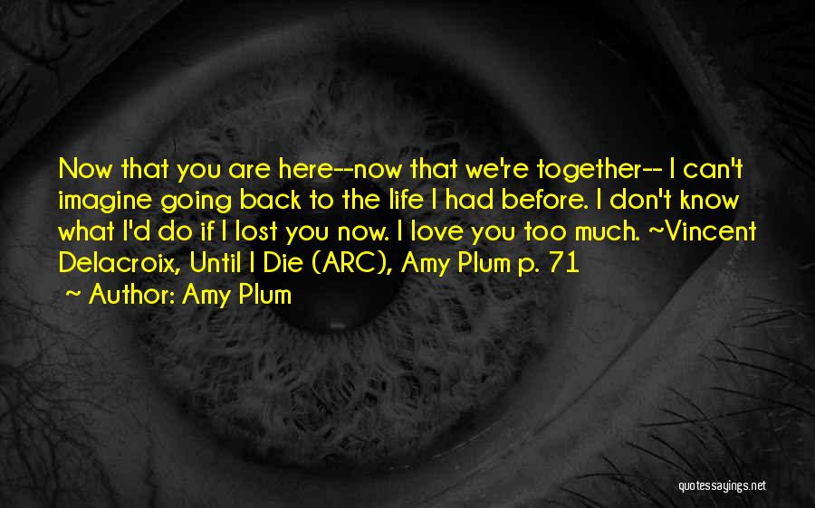 Amy Plum Quotes: Now That You Are Here--now That We're Together-- I Can't Imagine Going Back To The Life I Had Before. I