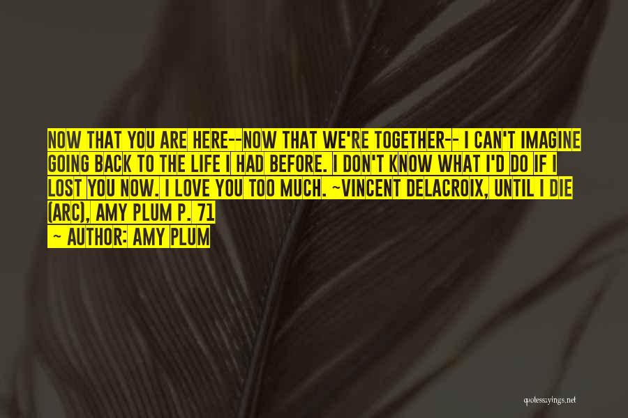 Amy Plum Quotes: Now That You Are Here--now That We're Together-- I Can't Imagine Going Back To The Life I Had Before. I