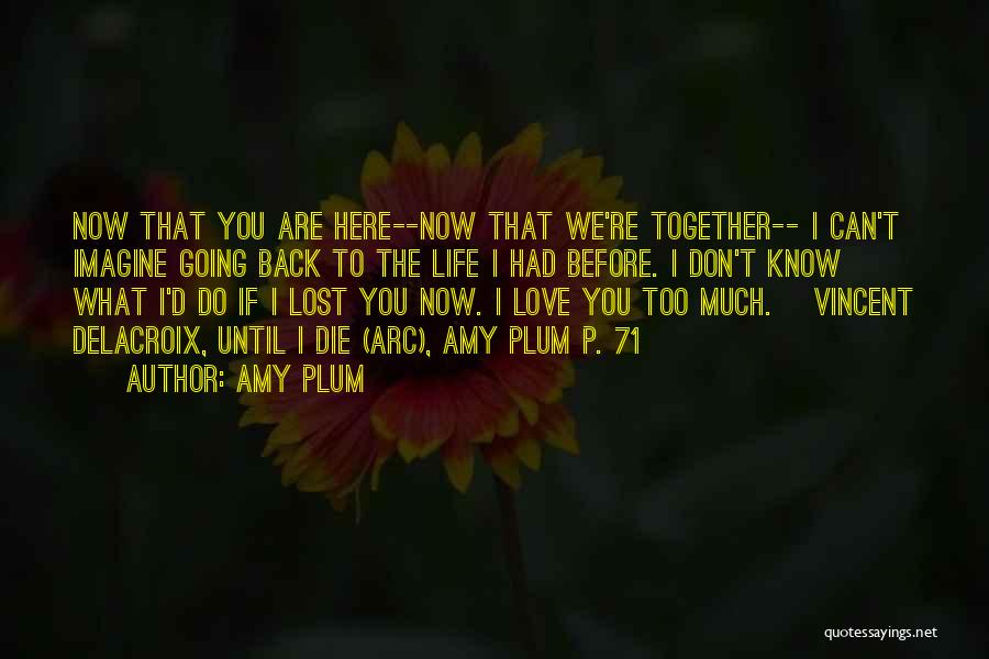 Amy Plum Quotes: Now That You Are Here--now That We're Together-- I Can't Imagine Going Back To The Life I Had Before. I