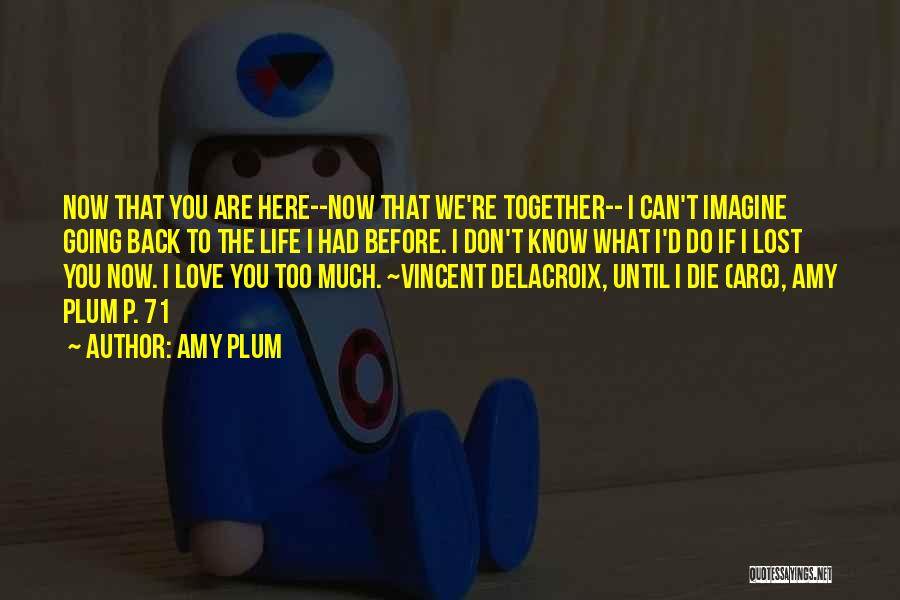 Amy Plum Quotes: Now That You Are Here--now That We're Together-- I Can't Imagine Going Back To The Life I Had Before. I