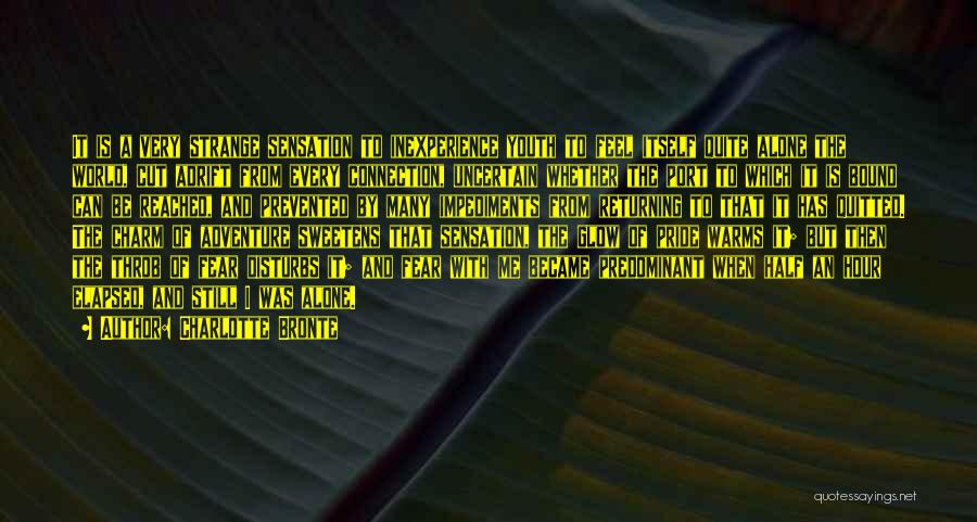 Charlotte Bronte Quotes: It Is A Very Strange Sensation To Inexperience Youth To Feel Itself Quite Alone The World, Cut Adrift From Every