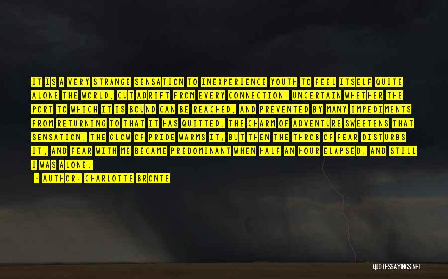 Charlotte Bronte Quotes: It Is A Very Strange Sensation To Inexperience Youth To Feel Itself Quite Alone The World, Cut Adrift From Every