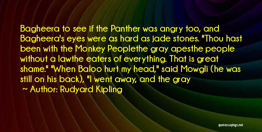 Rudyard Kipling Quotes: Bagheera To See If The Panther Was Angry Too, And Bagheera's Eyes Were As Hard As Jade Stones. Thou Hast